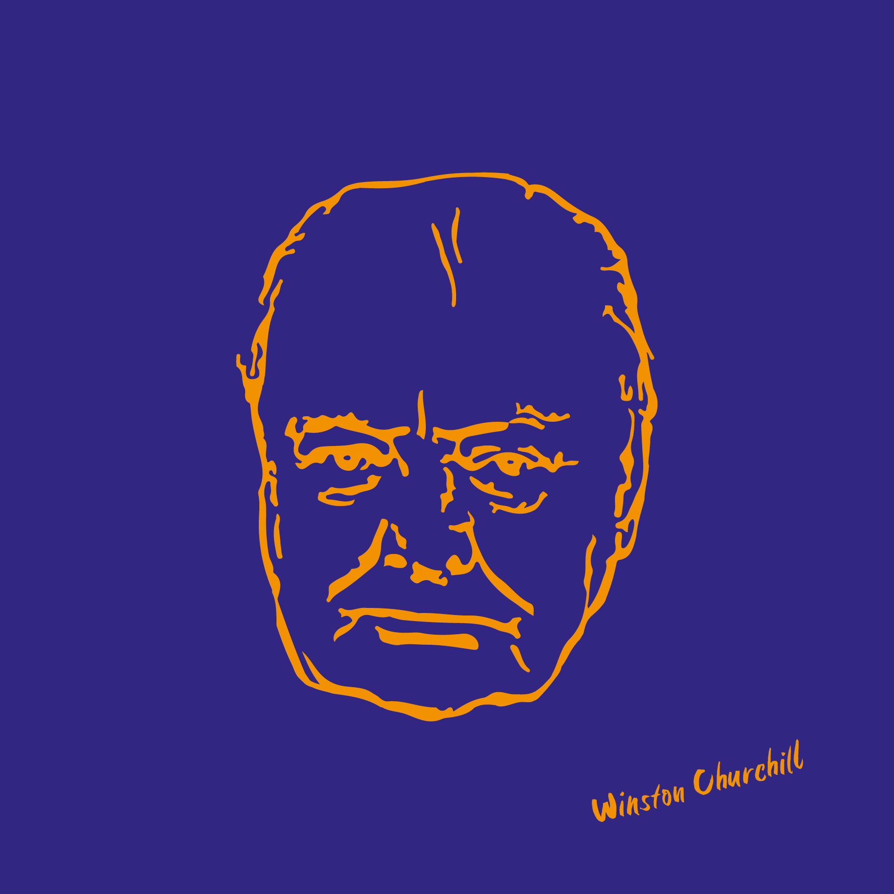 Winston Churchill auf Leinwand, Popart-Stil