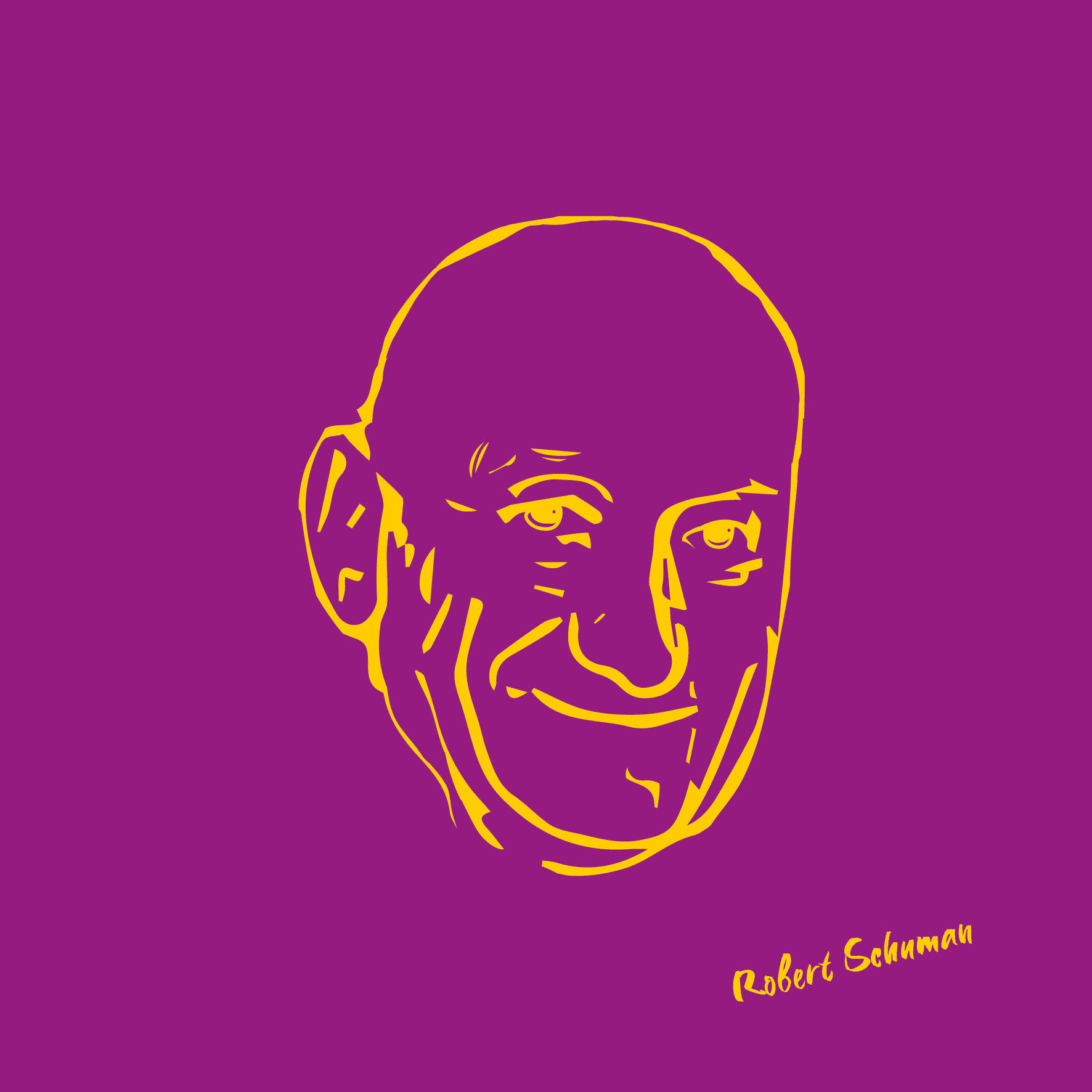 Robert Schuman auf Leinwand, Popart-Stil