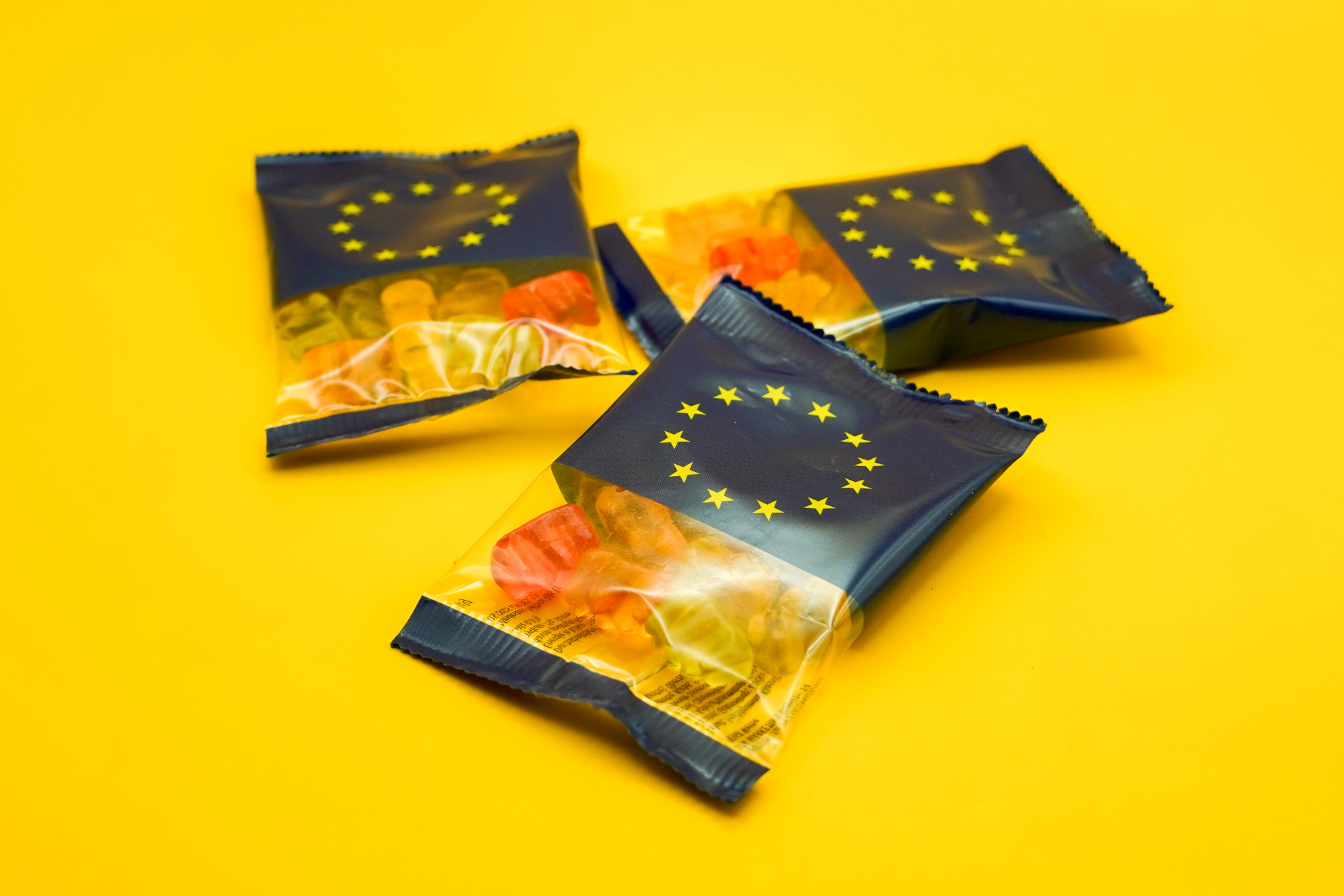 Gummibärchen-Tütchen mit Europaflaggen